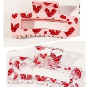 Valentines heart ❤️ Patterned Hair Clips